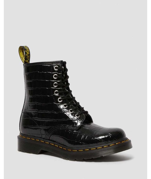 Dr. Martens Boots 1460 en cuir verni gaufré effet croco france