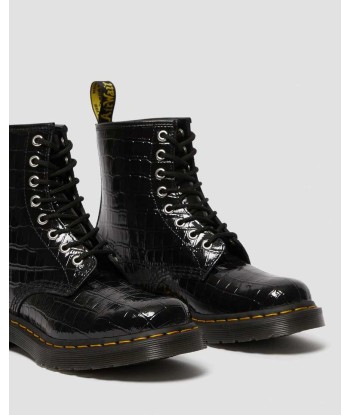 Dr. Martens Boots 1460 en cuir verni gaufré effet croco france